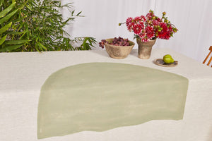 Half Moon Linen Tablecloth in Sage