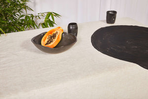 Bauhaus Linen Tablecloth in Midnight