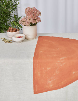 Bauhaus Linen Tablecloth in Rust