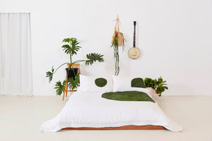 Forest Green Eclipse Luxury Linen Duvet