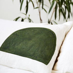 Olive Half Moon - Single Linen Pillowcase