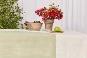 Half Moon Linen Tablecloth in Sage