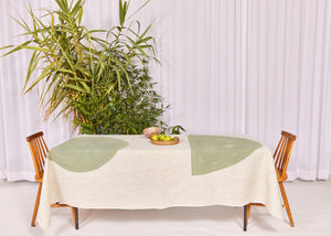 Bauhaus Linen Tablecloth in Sage