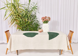 Bauhaus Linen Tablecloth in Olive
