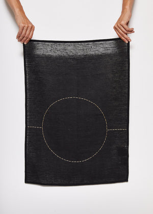Fancy Black Linen Tea Towel
