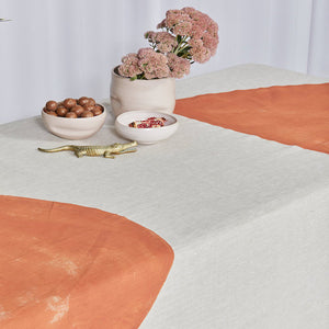 Bauhaus Linen Tablecloth in Rust