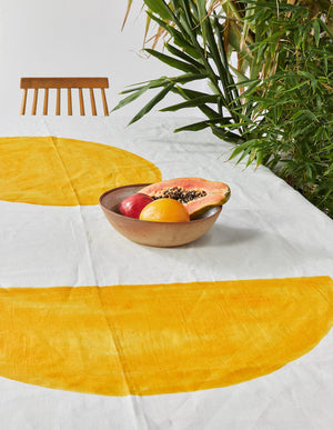 Bauhaus Linen Tablecloth in Sunshine